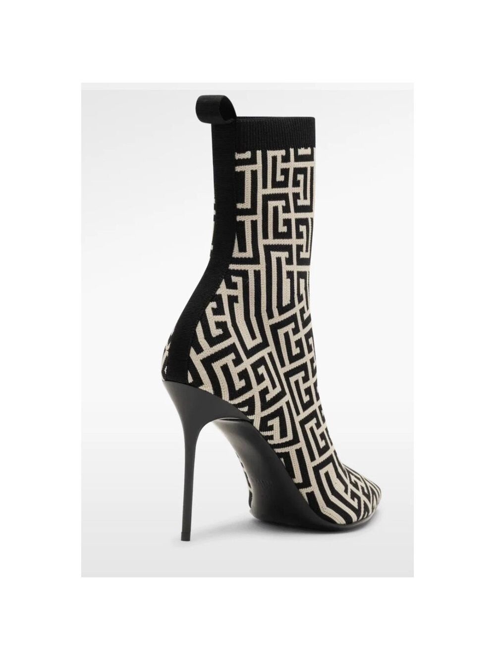 Balmain Skye Stretch Knit Ankle Boots EU 37 Monogram Pattern Made in Italy - Picture 2 of 16